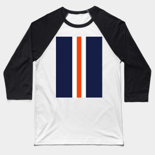 Luton Navy White Orange Retro Football Stripes Baseball T-Shirt